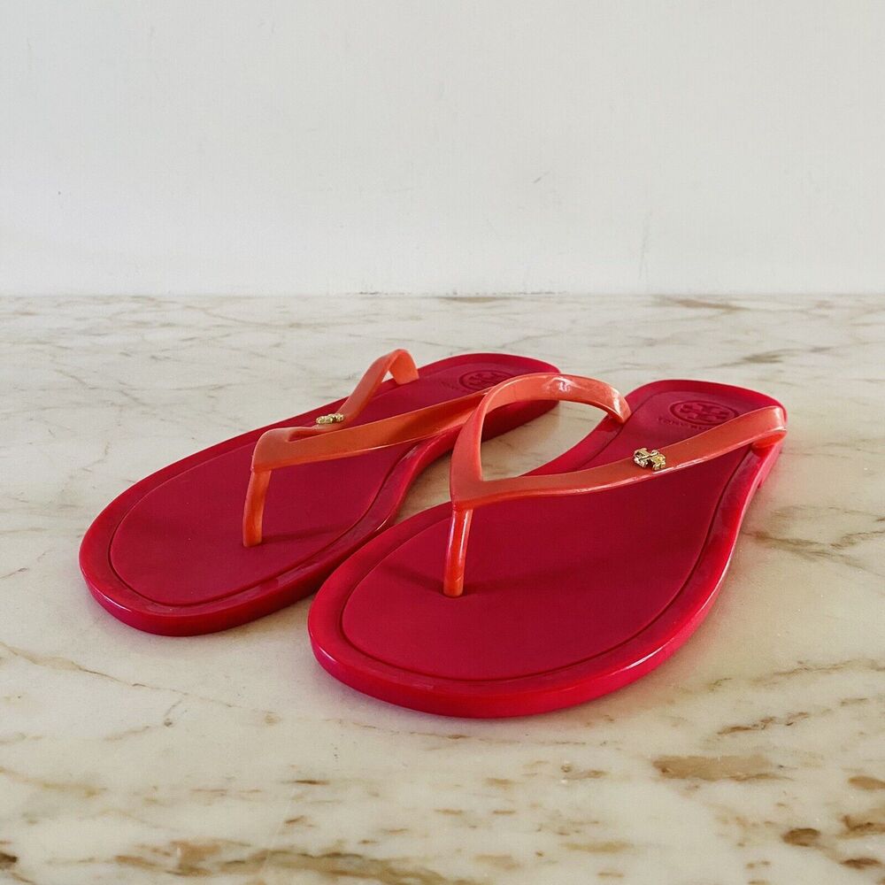 TORY BURCH Solid Red Jelly Thong Sandal - US 7